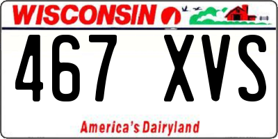 WI license plate 467XVS