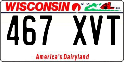 WI license plate 467XVT