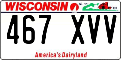 WI license plate 467XVV