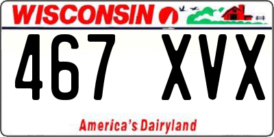 WI license plate 467XVX