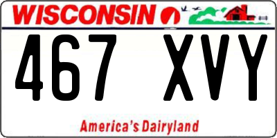 WI license plate 467XVY