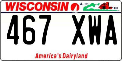 WI license plate 467XWA