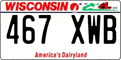 WI license plate 467XWB