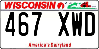 WI license plate 467XWD