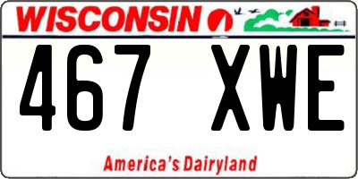 WI license plate 467XWE