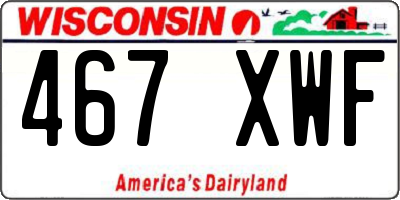 WI license plate 467XWF