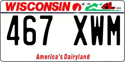 WI license plate 467XWM