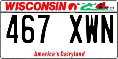 WI license plate 467XWN
