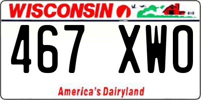 WI license plate 467XWO