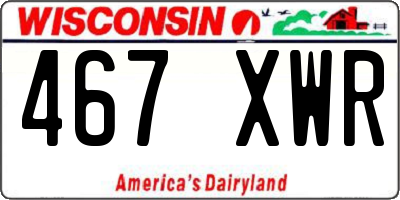 WI license plate 467XWR