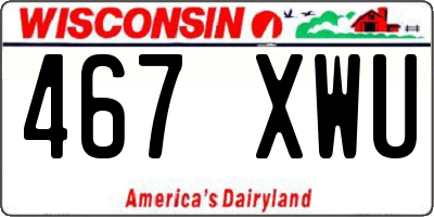 WI license plate 467XWU