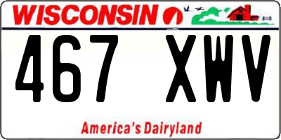 WI license plate 467XWV