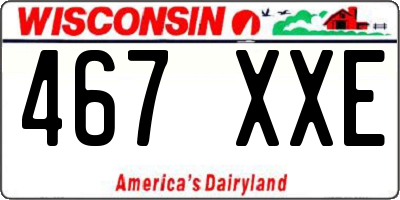 WI license plate 467XXE