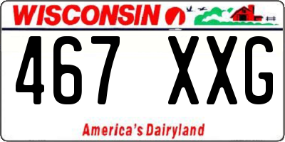 WI license plate 467XXG