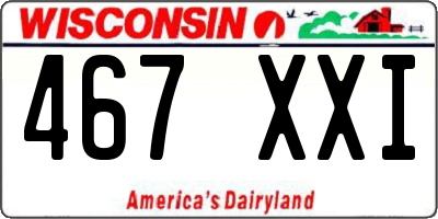 WI license plate 467XXI