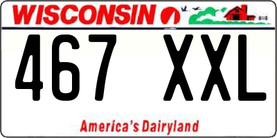 WI license plate 467XXL