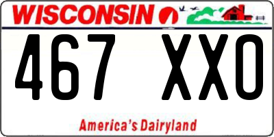 WI license plate 467XXO
