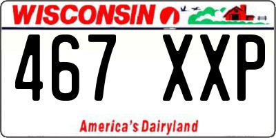 WI license plate 467XXP