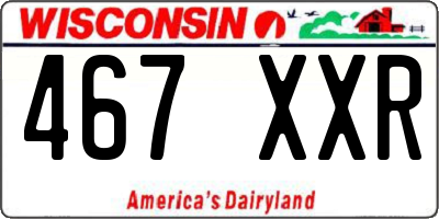 WI license plate 467XXR
