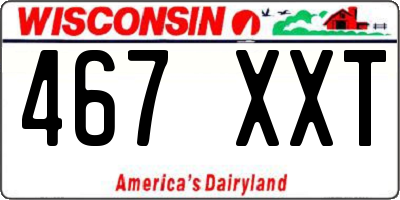 WI license plate 467XXT