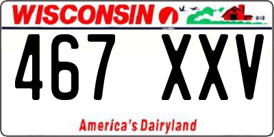 WI license plate 467XXV