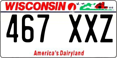 WI license plate 467XXZ