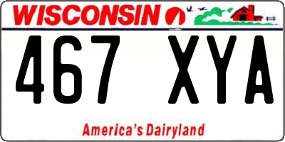 WI license plate 467XYA