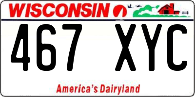 WI license plate 467XYC