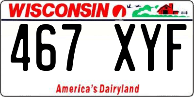 WI license plate 467XYF