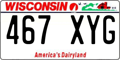 WI license plate 467XYG