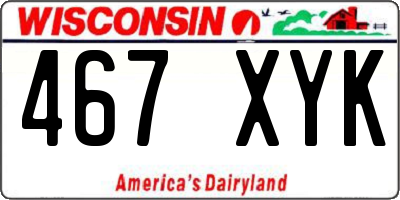 WI license plate 467XYK