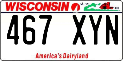 WI license plate 467XYN