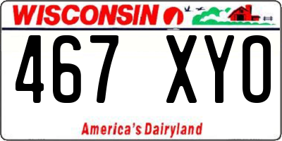 WI license plate 467XYO