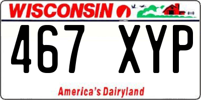 WI license plate 467XYP