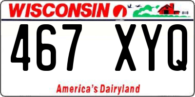 WI license plate 467XYQ