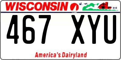 WI license plate 467XYU