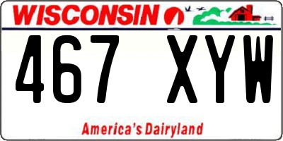 WI license plate 467XYW