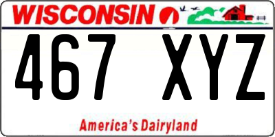 WI license plate 467XYZ