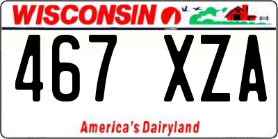 WI license plate 467XZA