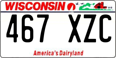 WI license plate 467XZC