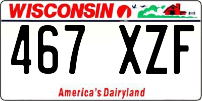 WI license plate 467XZF