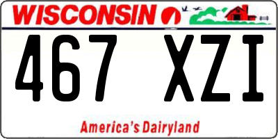 WI license plate 467XZI