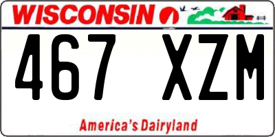 WI license plate 467XZM