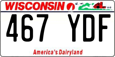 WI license plate 467YDF