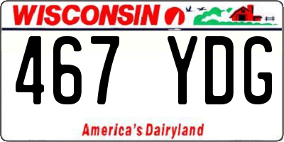 WI license plate 467YDG
