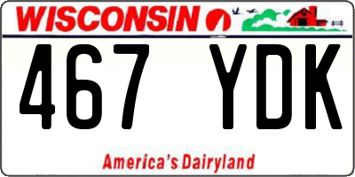 WI license plate 467YDK