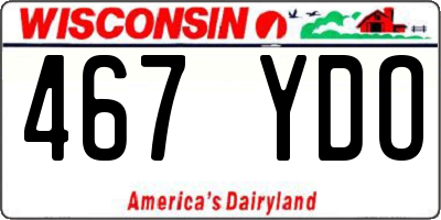 WI license plate 467YDO