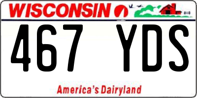 WI license plate 467YDS