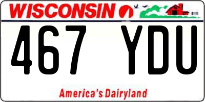 WI license plate 467YDU
