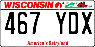 WI license plate 467YDX